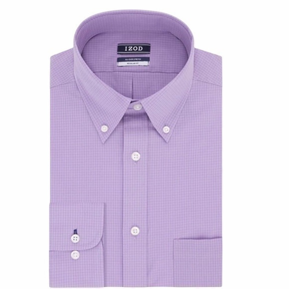 IZOD Men's Dress Shirt All-Over Stretch- Hyacinth